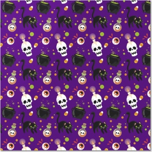 Halloween Seamless Pattern Posters and Art